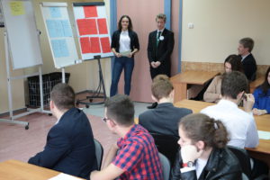 Wystąpienie w czasie debaty (Zespół Szkół Technicznych w Rybniku)